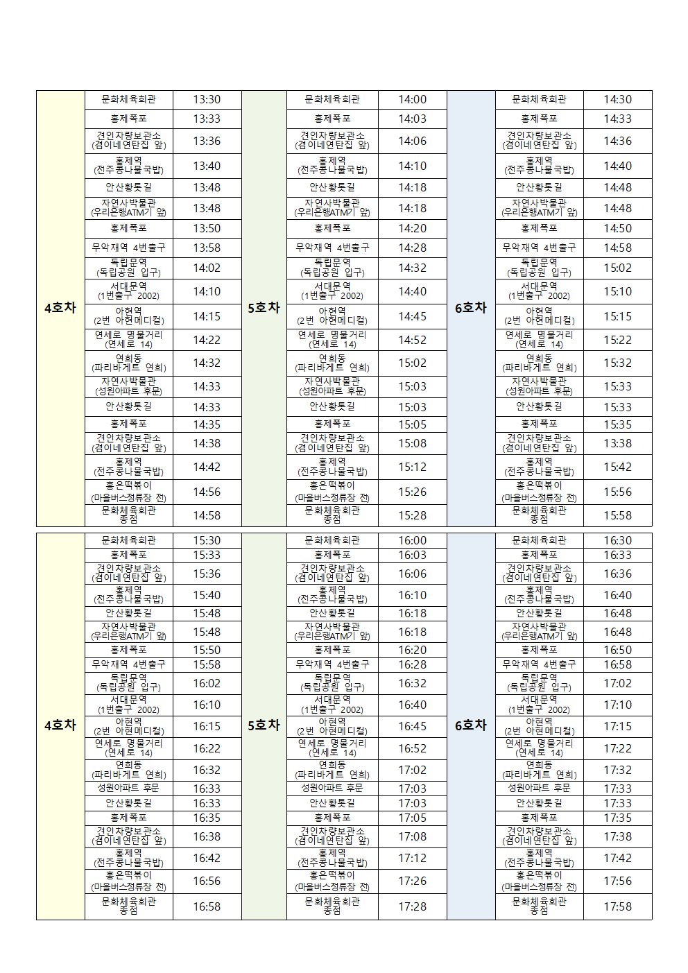 4호차 노선도(표2)