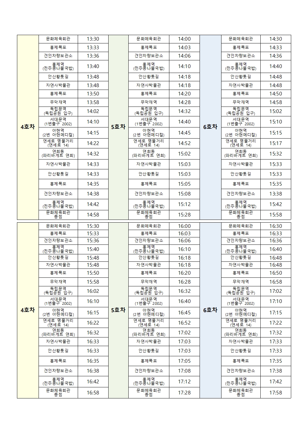 4호차 노선도(표2)